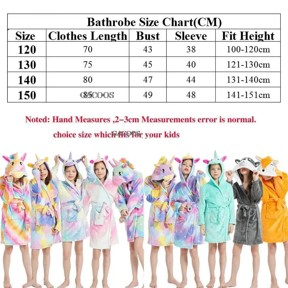 Pink Princess Bath Robe for Girls 3 4 5 6 7 8 9 10 11 12 Years Unicorn Kids Bath Towel Robe Kigurumi Winter Baby Girls Bathrobe