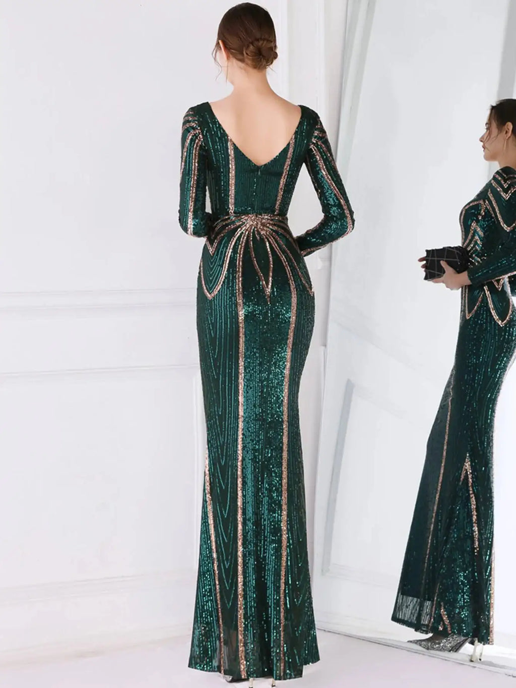 Sexy long sleeve birthday evening dresses for women 2026 elegant luxury wedding party dress vintage maxi sequin dress vestidos