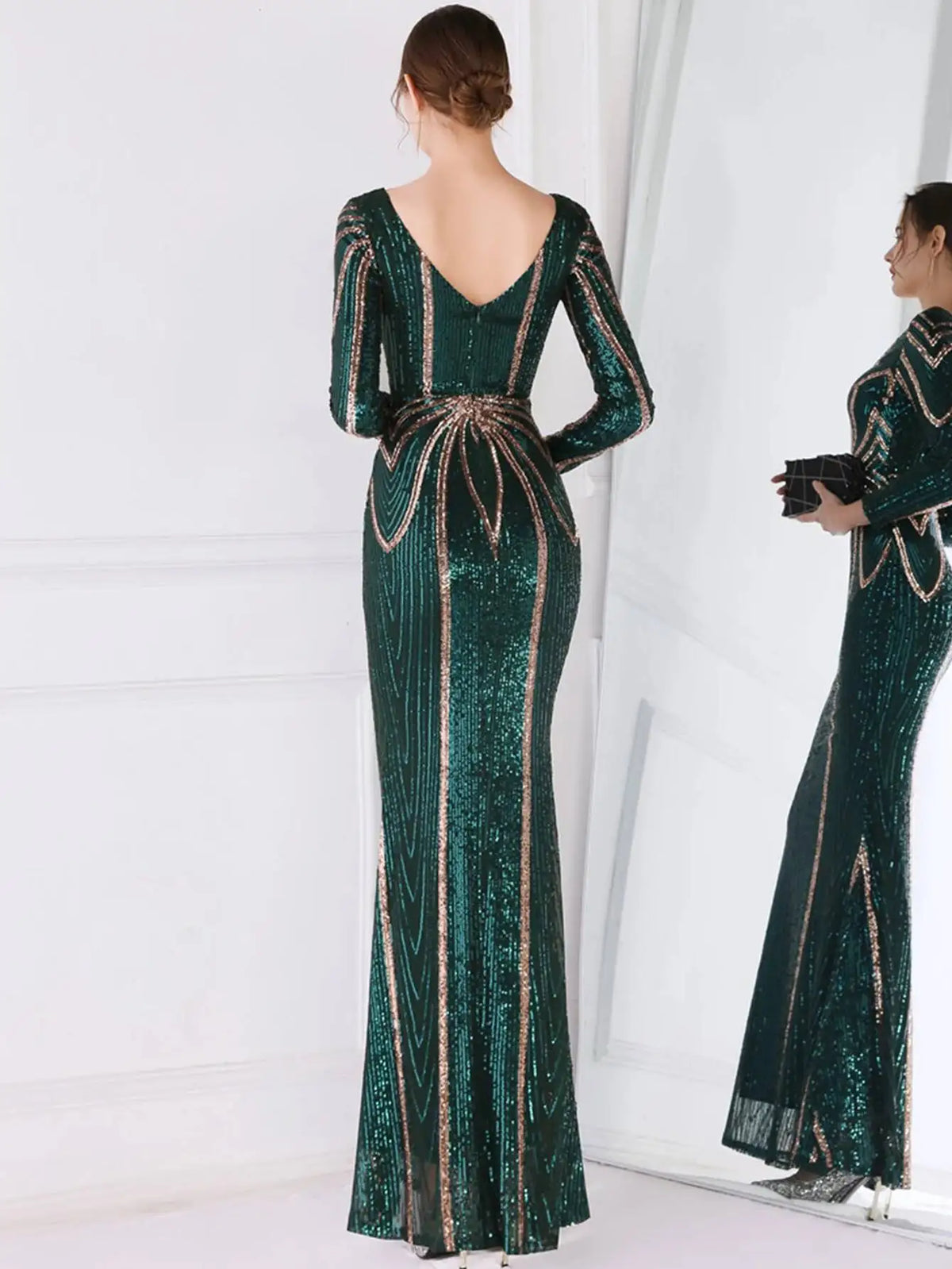 Sexy long sleeve birthday evening dresses for women 2026 elegant luxury wedding party dress vintage maxi sequin dress vestidos