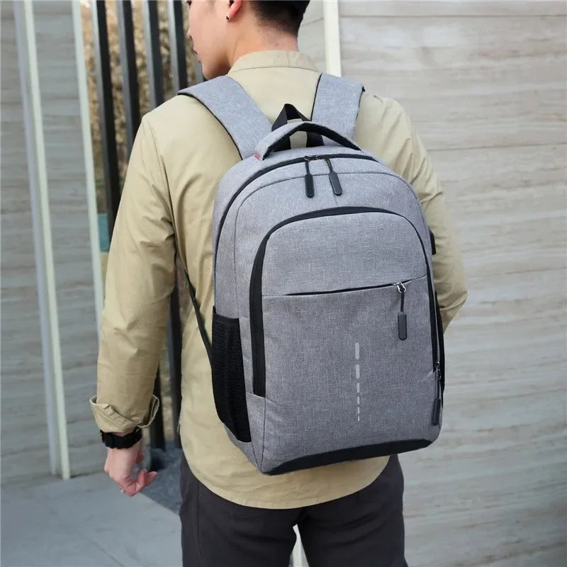 Classic Men Waterproof Backpack USB Charging Casual Travel Backpack Men Large Capacity Travel Laptop Backpack School Bag bolsas