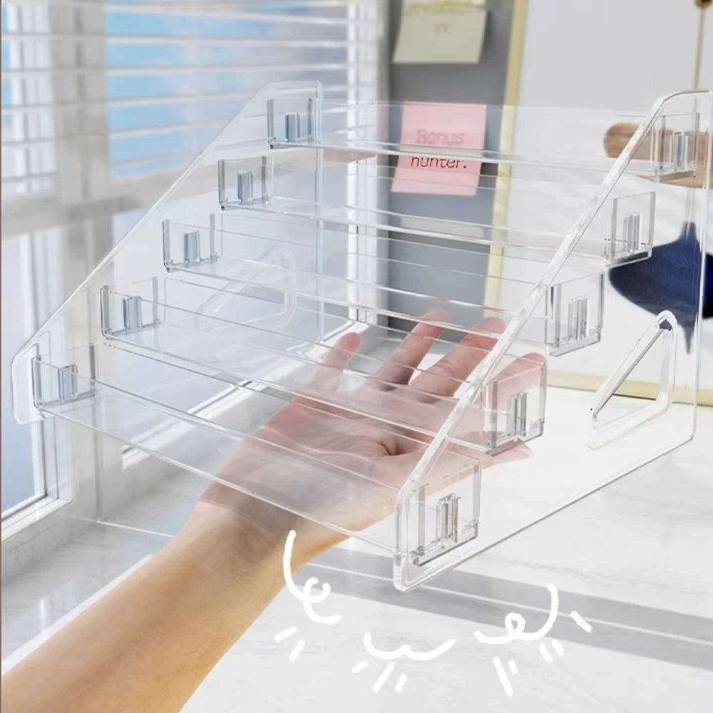3/4/5/6/7 Layers Acrylic Nail Polish Display Rack Transparent Cosmetic Organizer Multi-layer Simple Mounting Rack Stand Holder