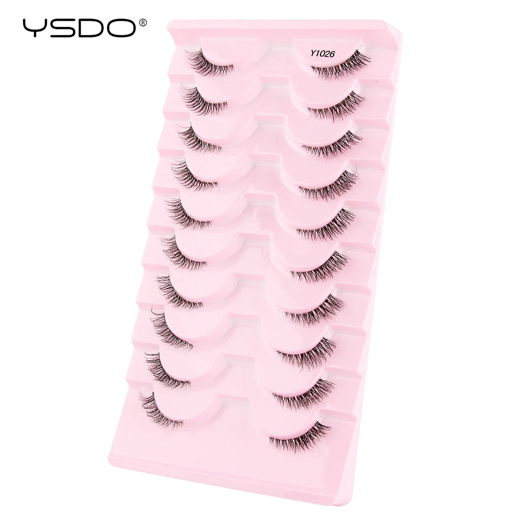 YSDO Halb-Wimpern 5/7/10 Paare Nerzwimpern Natürliche Falsche Wimpernverlängerung Make-up Wispy Katzenwimpern Künstliche Wimpern Maquiagem Cilios