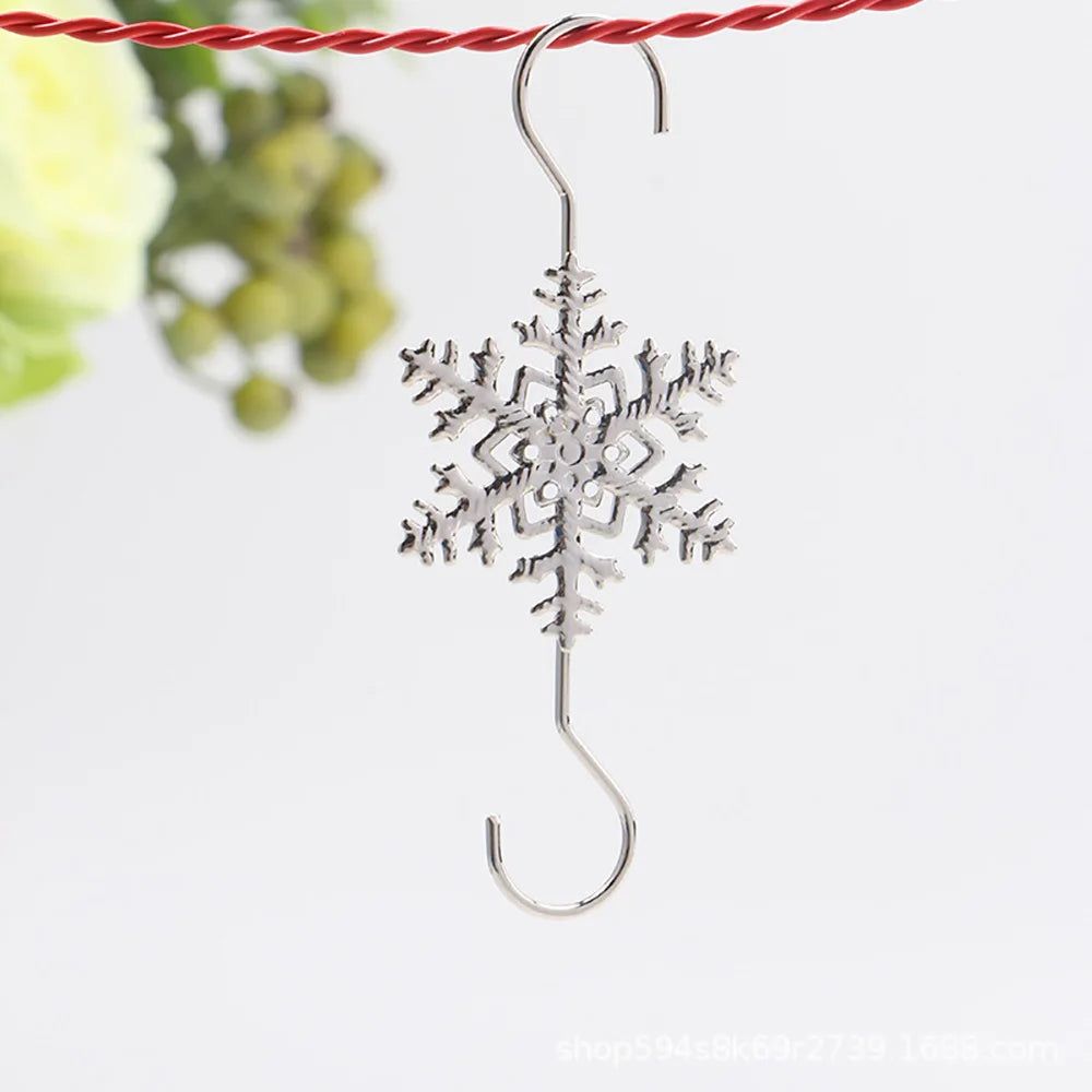 Runtowo 10pcs Christmas Snowflake Hook 2025 Merry Christmas Decor for Home Christmas Tree Ornaments Xmas Navidad Gifts New Year