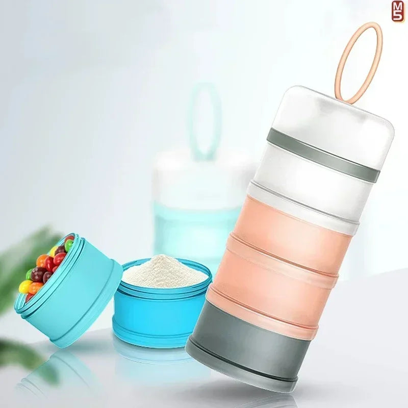 Portable Milk Powder Formula Dispenser with 4 Compartments Baby Food Storage Box Suitable for Travel  Baby Food  Milk Container
