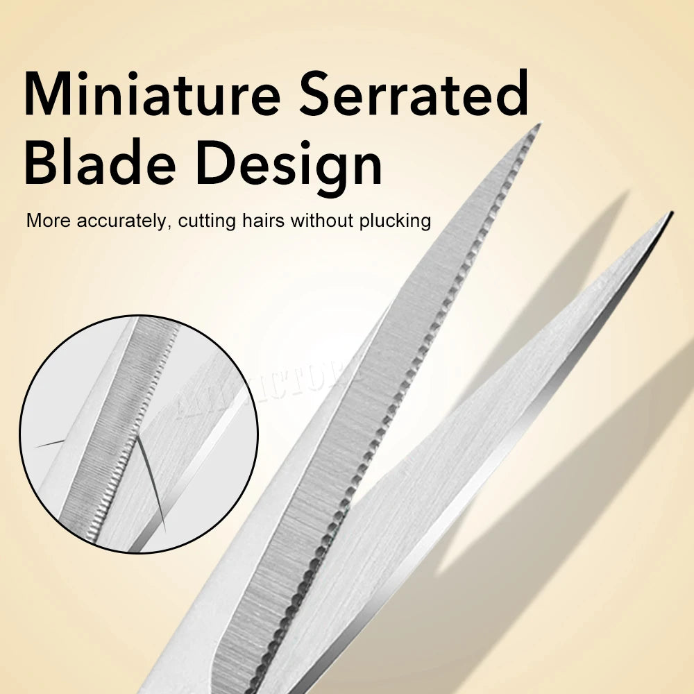 1Pc Eyebrows Scissors Stainless steel Eyelash Facial Hair Nose Hair Scissors Multi-Purpose Hair Trimming Beauty Makeup Scissors