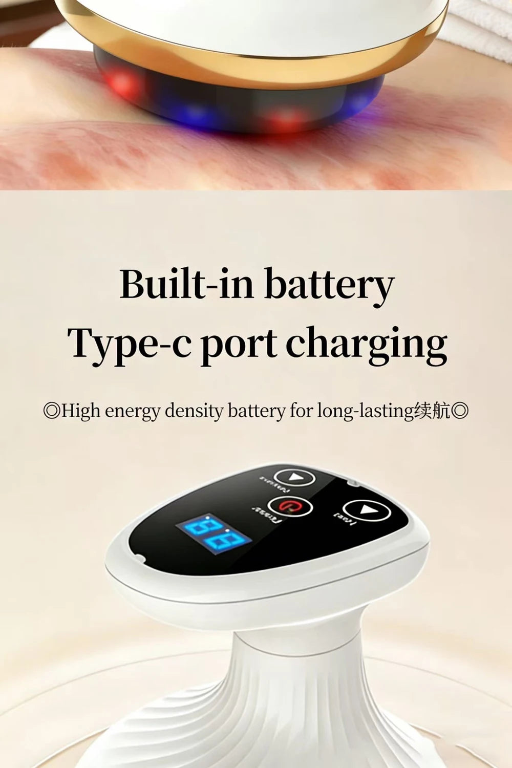 Electric Body Massager With Cupping Function, Vacuum Suction, Infrared Heating, Fat Burner, Slimming Function，Comfortable