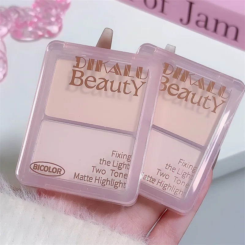 Two-tone Highlight Shading Powder Contour Palette Natural Matte Brighten Skin Blusher Bronzers Shaping Face Nose Shadow Makeup