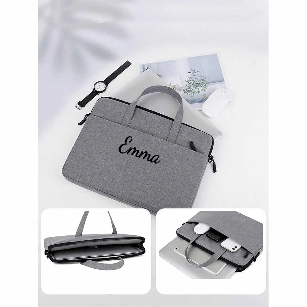 New Laptop Bag With,Personalized Embroidered Name Outdoor Business Large Capacity Laptop Bag, Single Shoulder Laptop Gift Bag