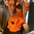 Halloween costume  cosplay  restaurant  anime costume embroidery pumpkin maid  vestido birthday dress for women