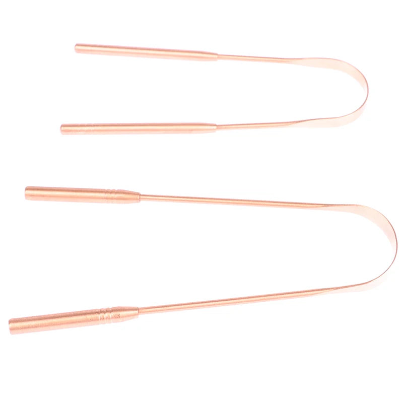 1Pc Copper Tongue Scraper Cleaner Scraper  Toothbrush Dental Oral Care Hygiene Health Care Tool For Men Women
