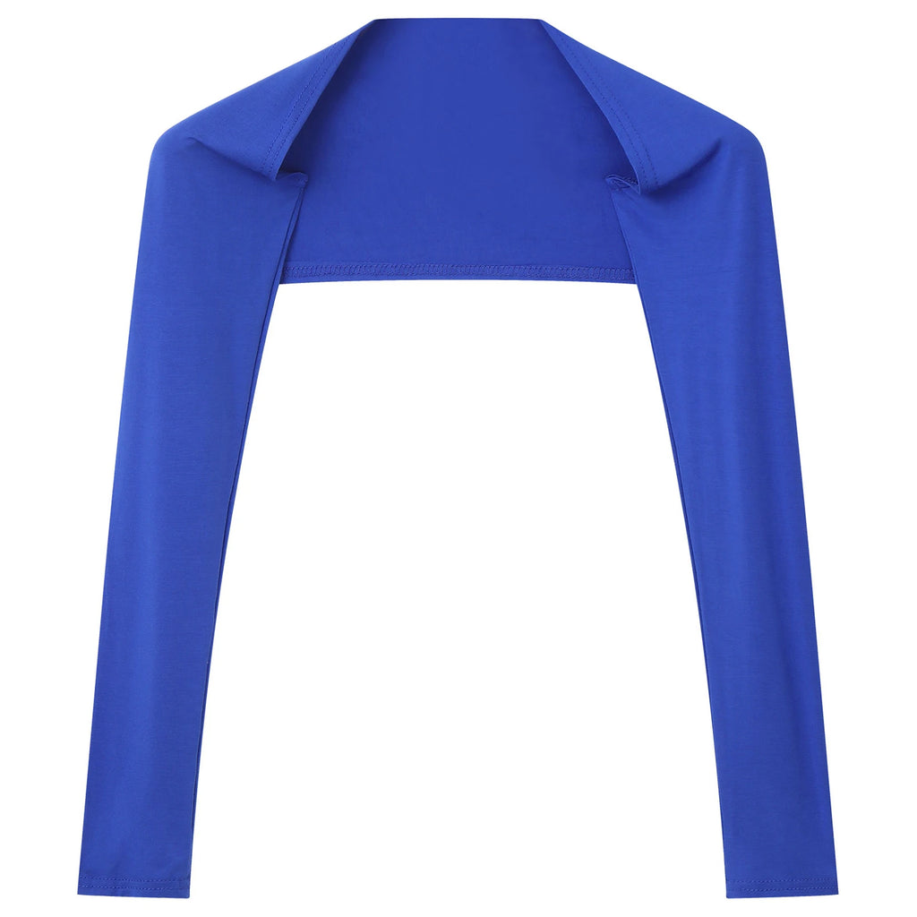 Men Open Front Half Crop Top Solid Long Sleeve Cardigan Bolero Shrug Tops Muscle Arm Sleeves Workout Sports Gym Tops Clubwear