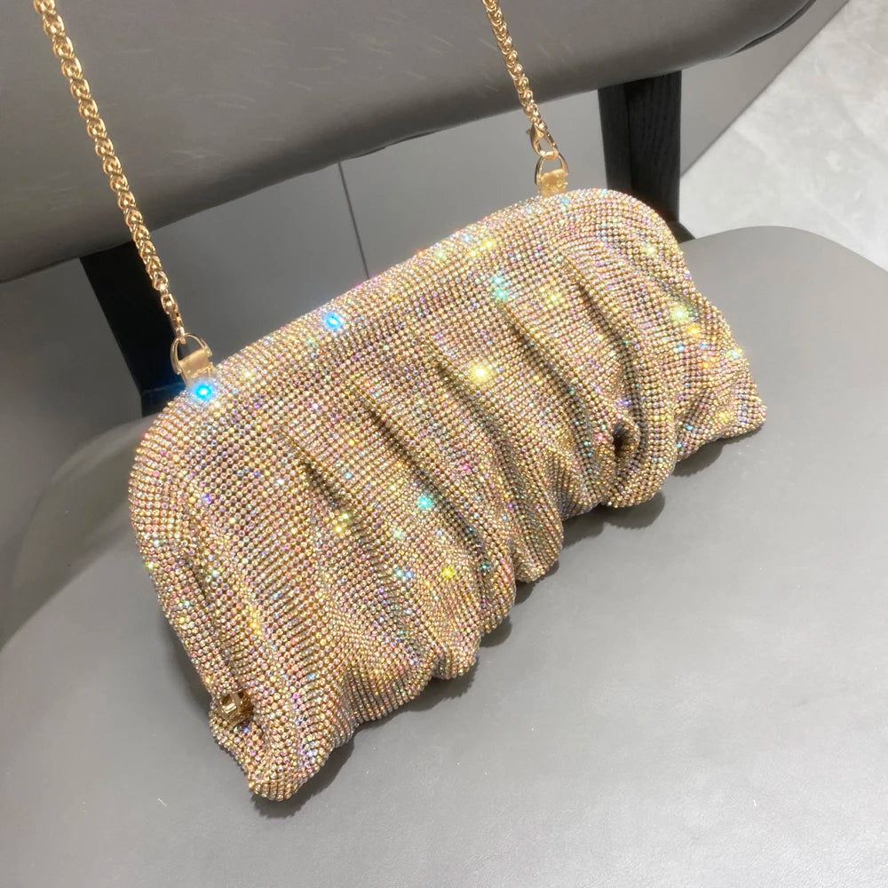 Glänzende Strasssteine, handgefertigte Abend-Clutch-Taschen, neue Faltbörsen und Handtaschen, Luxus-Designer-Hochzeitsfeier, hohe Qualität