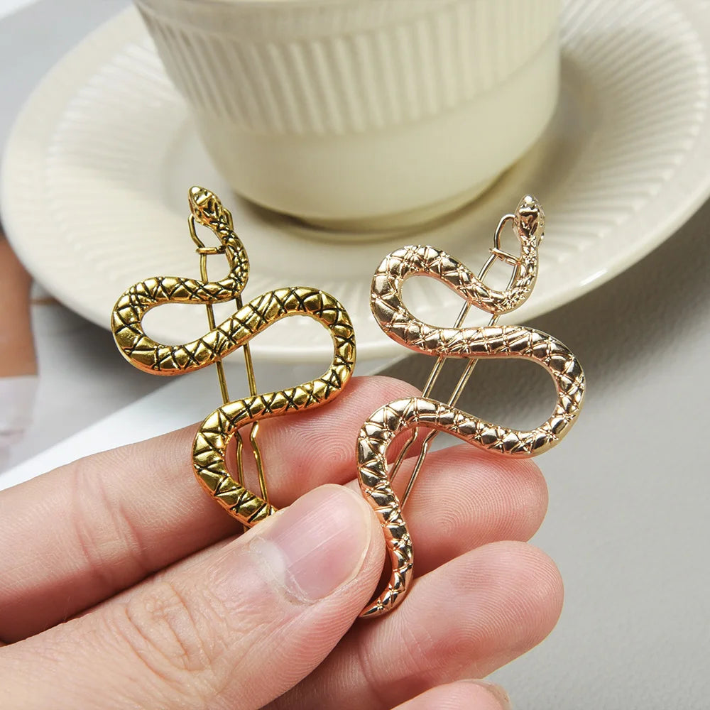 Gothic Punk  Metal Snake Medusa Hairpin Hair Clip for Women Side Bangs Holder Girls Retro Barrettes Jewelry Headwear Accessories