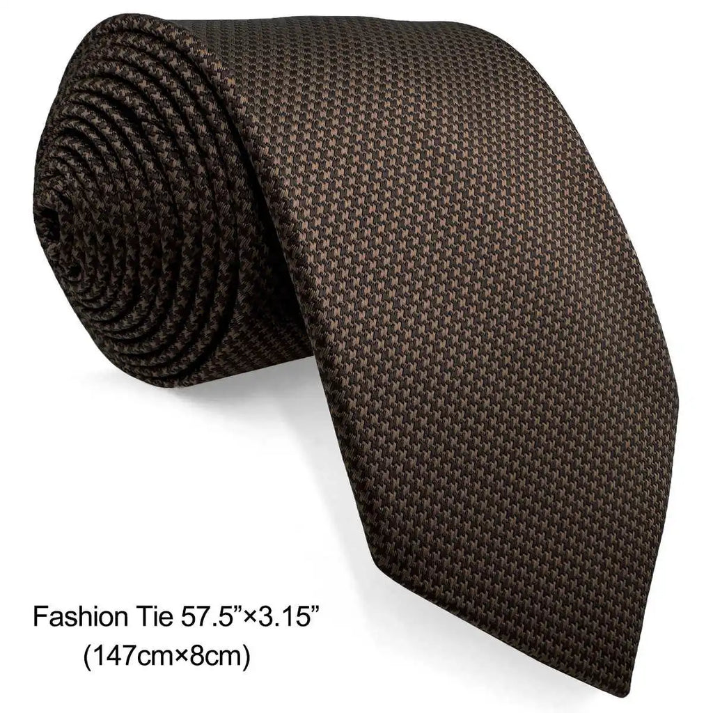 U27 Corbatas de espiga marrón hechas a mano para boda, moda, tamaño extra largo, corbatas clásicas para pañuelos de hombre