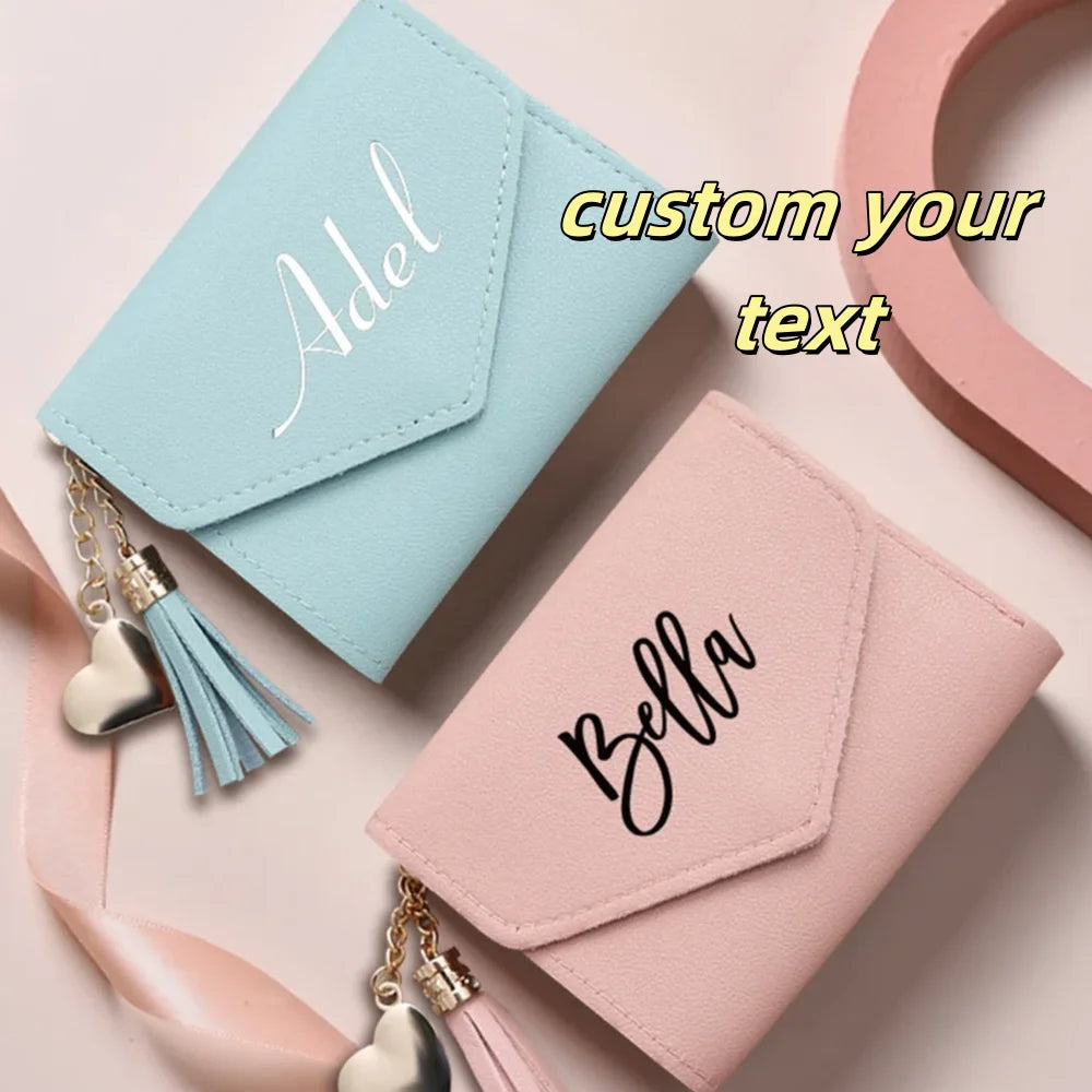 Customized Personalized Short Tassel Pendant Womens Wallet Waterproof Custom Luxury Fashion High Quality Little Girl Coin Purse
