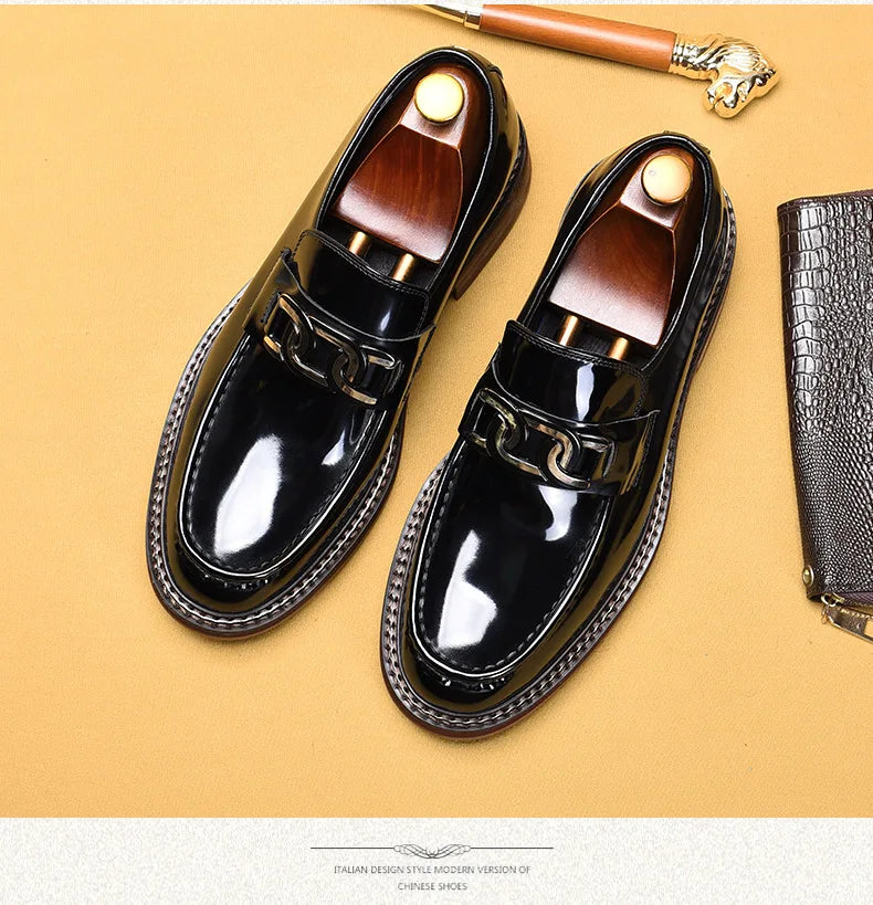 Luxury Slip on Dress Shoes Men Genuine Leather Italian Loafer Shoes for Men Black Brown Brand Formal Oxford Men Casual Shoes