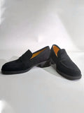 2025 NEW Trend Women Loafers Natural Suede Spring Autumn Ladies Low Block Heels Elegant Round Toe Black Brown Splicing Loafers