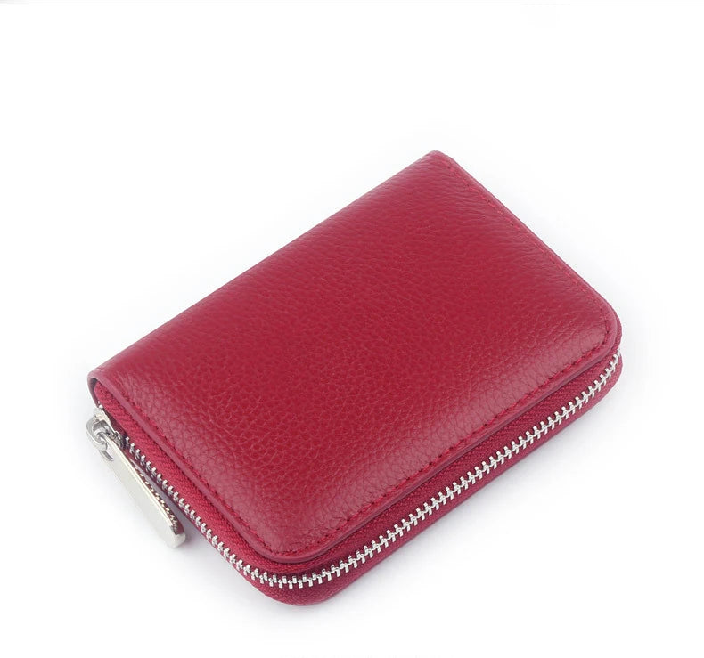 New 2025 Women's Genuine Leather Wallets Fashion Short Wallet Multifunction Purses Card Holder Candy Color Clutch Bags B380