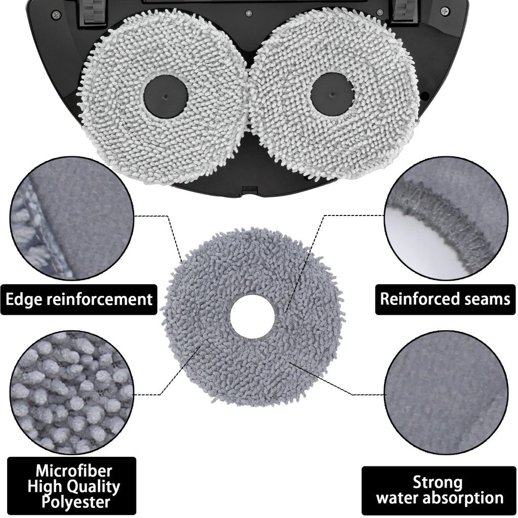 Original Roborock Accessories Mop Cloth*4 for Qrevo s5V,Qrevo Pro,Qrevo Master,Qrevo MaxV,Qrevo Plus,Qrevo Slim,Qrevo CuryX