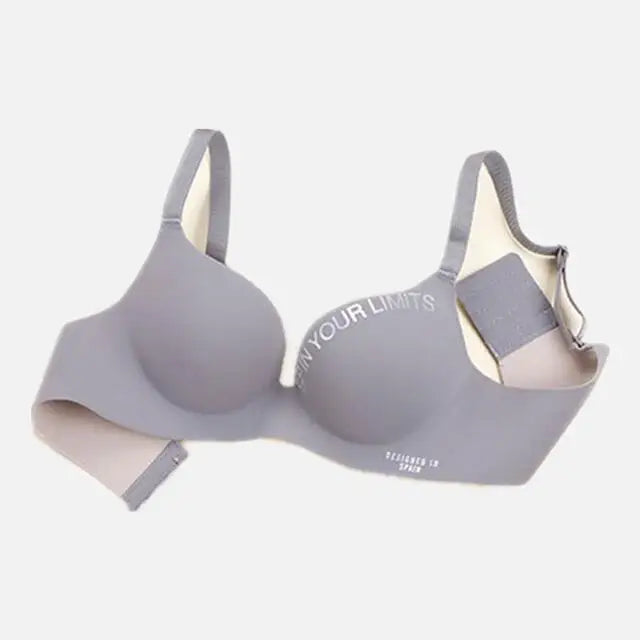 Simplicity Letters Printed Bra Sexy Deep V Thin Women's Lingerie Seamless Cup Surface Bralette No steel rings gather Brassiere