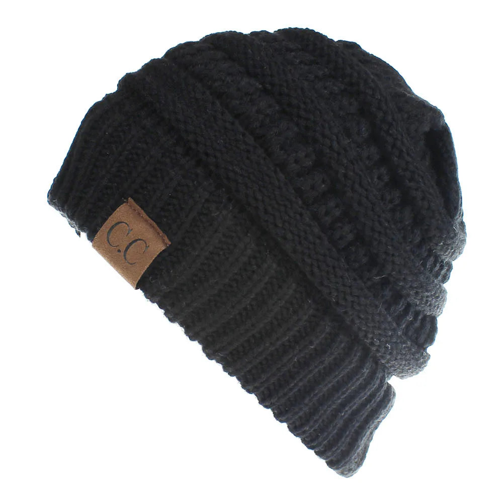 New Outdoor Warm Winter Woolen HatsAcrylic Open Horsetail HatsCold-Resistant High Ponytail Hats for Men and Women