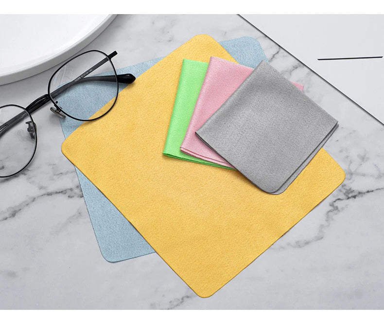 2/5/10 Pieces Cleaning Glasses Cloth Sunglasses Screen Cleaning Cloth 15*13.7 Cm Glasses Cloth Deerskin Velvet Mirror Cloth