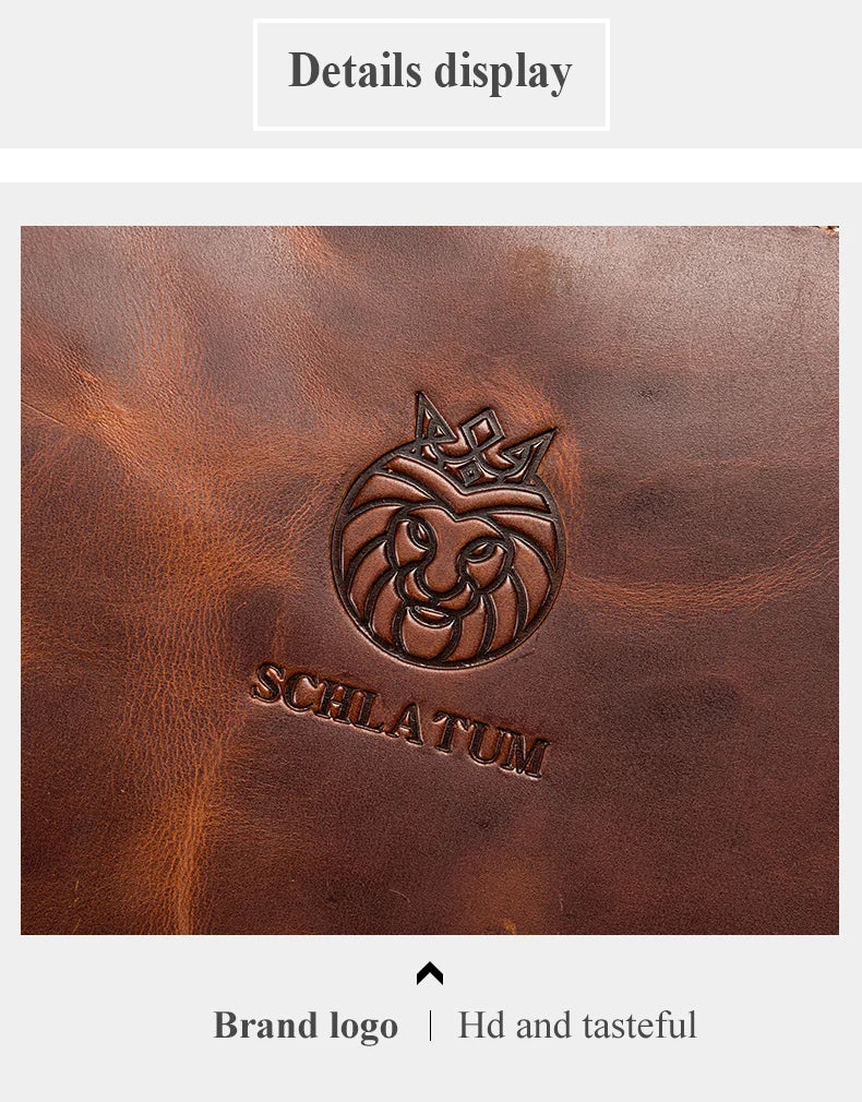 SCHLATUM 100% Genuine Leather Men's Shoulder Bags Messenger Bag for Men Crossbody Bags new Small Man Designer Handbag Bolso Male