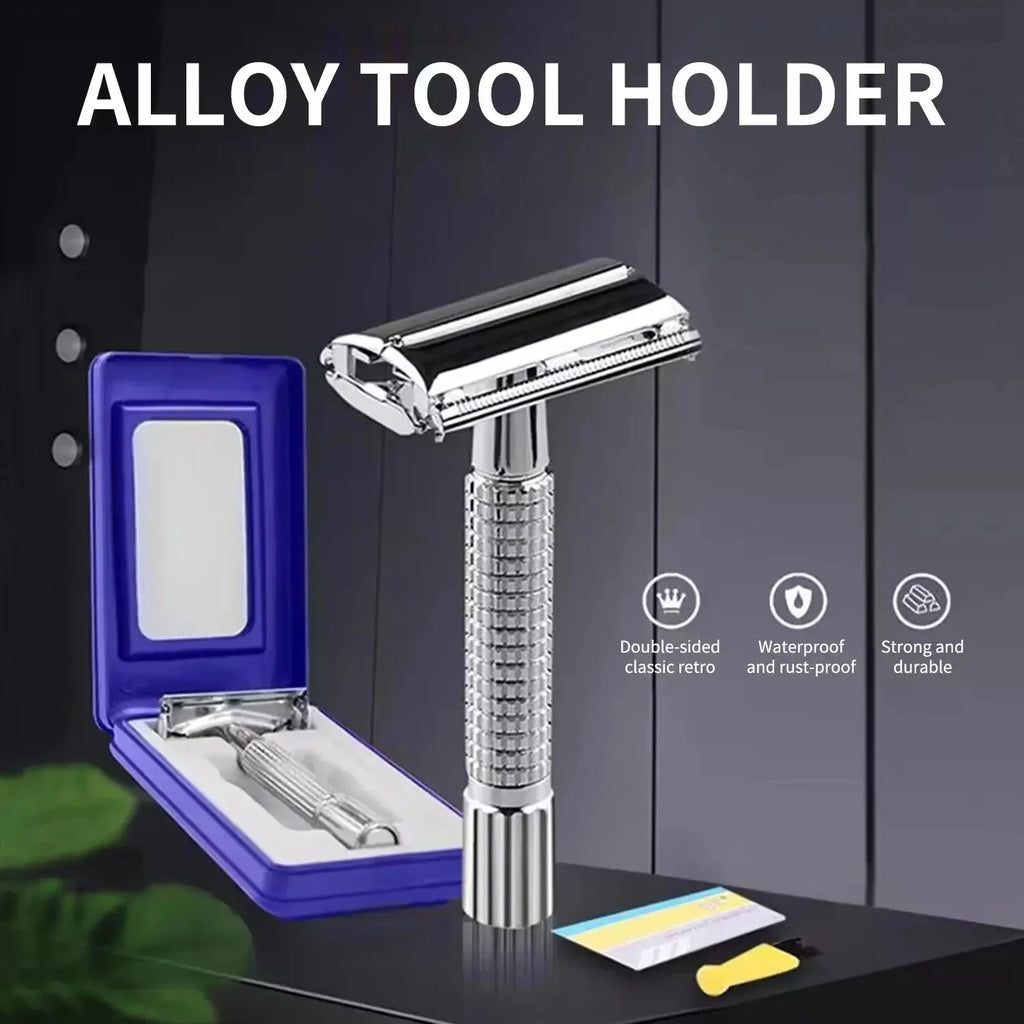 Barber Men's Traditional Double Edge Chrome Shaving Safety Razor for Male Premium Metal Manual Shavers