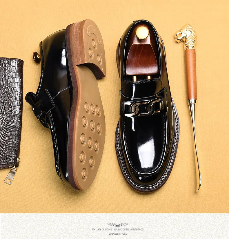 Luxury Slip on Dress Shoes Men Genuine Leather Italian Loafer Shoes for Men Black Brown Brand Formal Oxford Men Casual Shoes