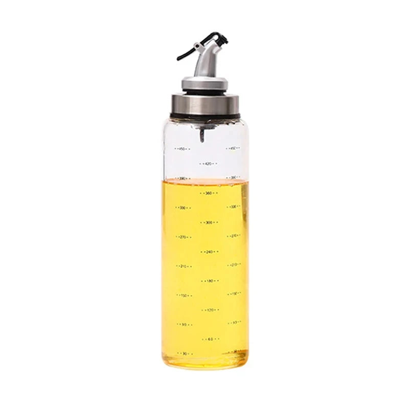 1PCS 180/300/500ml Oil Bottle High Borosilicate Glass Dispenser With Scale Quantitative Sauce Vinegar Cooking Kitchen Supplies