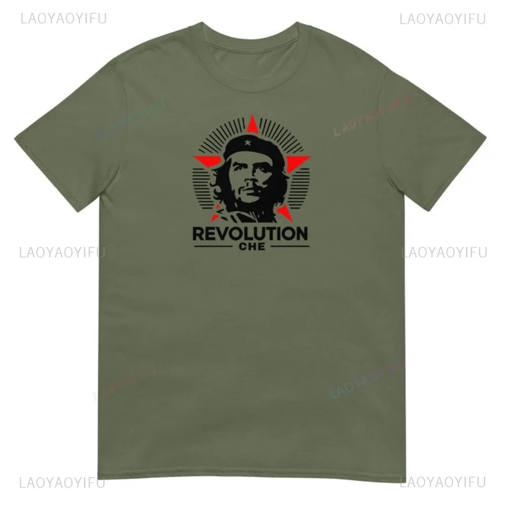 Che Guevara Revolution Graphic Printed Art T-Shirt Minimalist Iconic Political Soviet CCCP Unisex T-Shirt Casual Fashion Tees