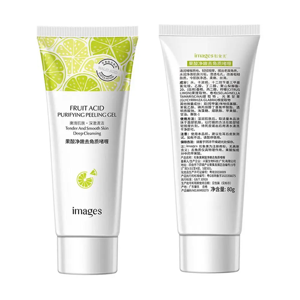 Fruit Acid Peeling Gel Facial Cleansing Exfoliating Peeling Scrub Cream Deep Clean Moisturizing Blackhead Removal Face Cleanser