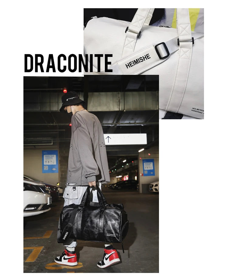 Men Gym Bag custom logo Large Dry And Wet Fitness Handbag Male Female Sports bag personality customization PU Leather Travel bag