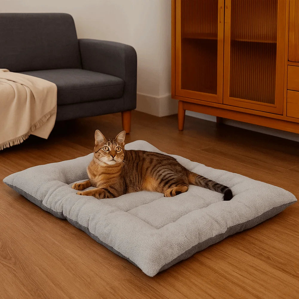 Warm Dog Bed Mat Surrounding Style Super Soft Pet Plush Pad Comfortable Non-slip Cat Cage Mattress for Cats and Dogs