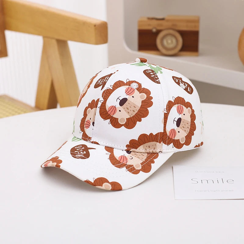 Summer Baby Snapback Hat Cartoon Baby Girls and Boys Visor Cap Outdoor Children Baseball Cap Toddler Sun Hats for Kids