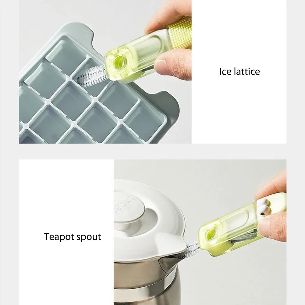 3 In 1 Multifunctional Cleaning Brush Tiny Bottle Cup Lid Detail Brush Straw Cleaner Tools Household Kitchen Cleaning Tool