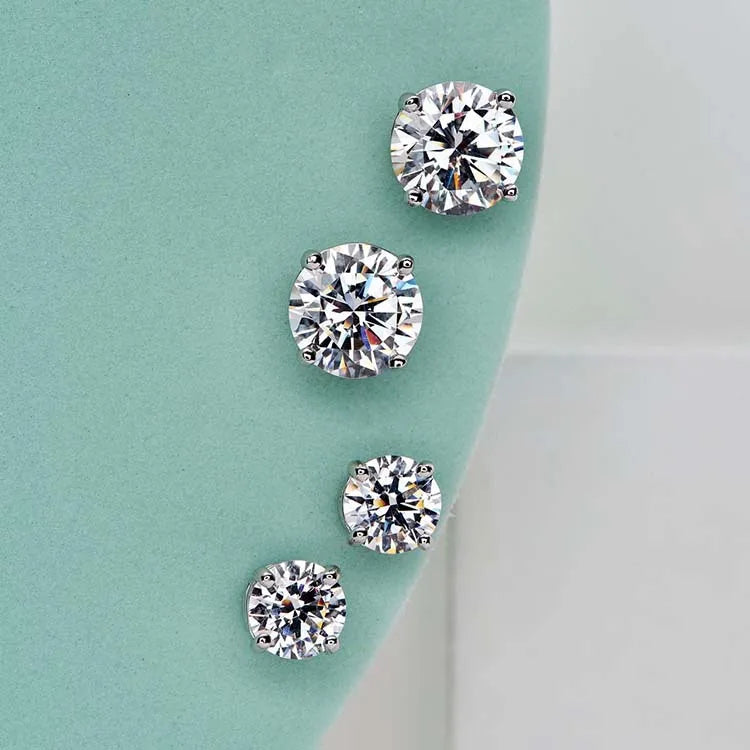 Lnngy 0.3-2CT Moissanite Stud Earrings For Women Girl 925 Certified Silver Earring Exquisite Wedding Jewelry Piercing Pendientes