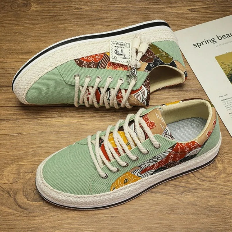 Trend Low-Top Canvas Shoes Mens Summer Fashion Trend Platform Sneakers Comfortable Breathable Casual Shoes Zapatos para hombres