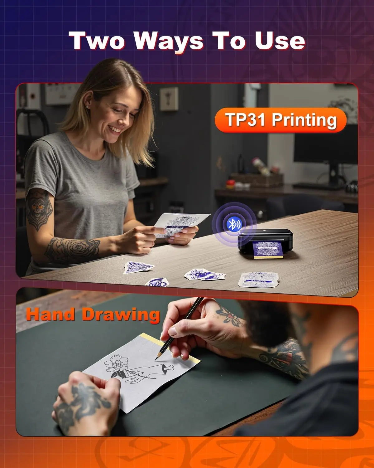 100 hojas papel de transferencia para tatuajes 80mmx300mm papel plantilla adecuado para impresora térmica de tatuajes MR3 TP31 Accesorios de tatuaje para artistas corporales