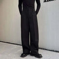 IEFB Men's Suit Pants Solid Color Niche Design Korean Style Casual Straight Elastic Waist Versatile Trousers 2023 New 9C2269