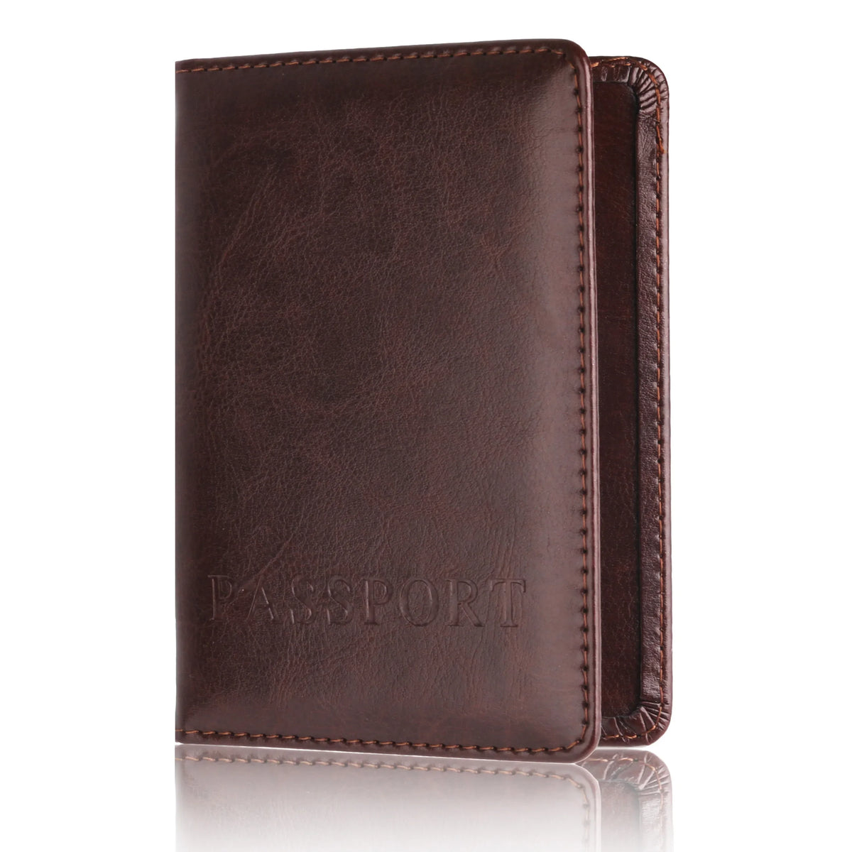Unisex Simple PU Leather Travel Passport Holder Cover Case for Men Women Document Ticket Protective Multi-card Slot Storage Bag