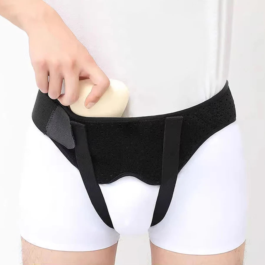 Hernia Belt Truss For Inguinal Hernia Support Brace Pain Relief Recovery Strap Breathable Belts + 2 Removable Compression Pads