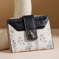 Fashion PU Leather Women Short Wallet Zipper Hasp Small Flowers Card Holder Slim Small Wallet Multi-Cards Coin Purse For Girl