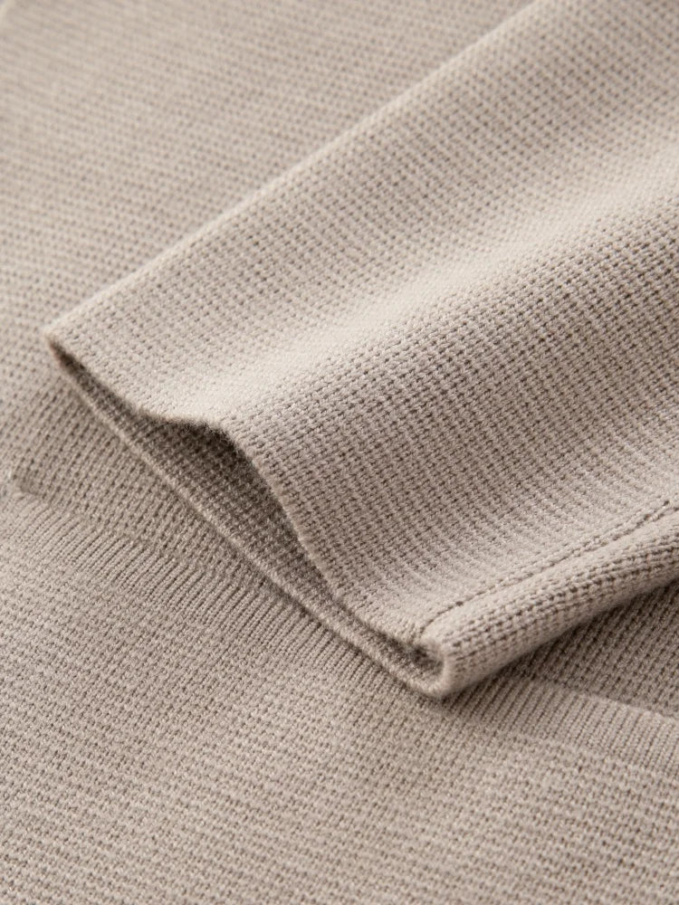 Spring Autumn New Men's V-Neck Knitted Cardigan High Quality Color Blocked Striped Breathable Pocket Sweater Versatile Menswear