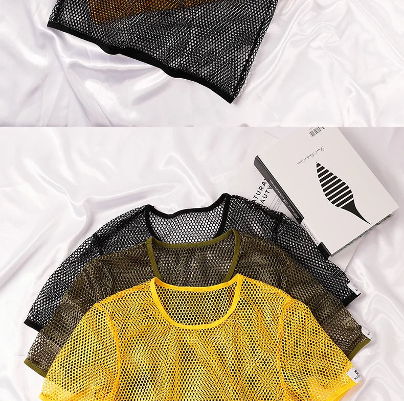 Men's Hollow Out Mesh T-Shirt, Breathable, Sport, See Through, Streetwear, Lightweight, Casual Tank Top, Summer, New Arrivals