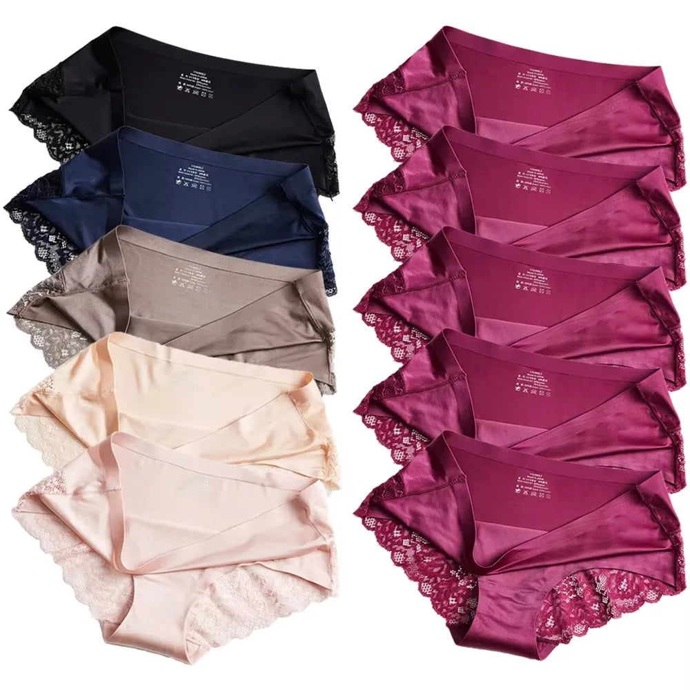 1/5/10Pcs Seamless Women Hollow Out Panties Set Underwear Comfort Lace Briefs Low Rise Female Sport Panty Soft Lady Lingerie