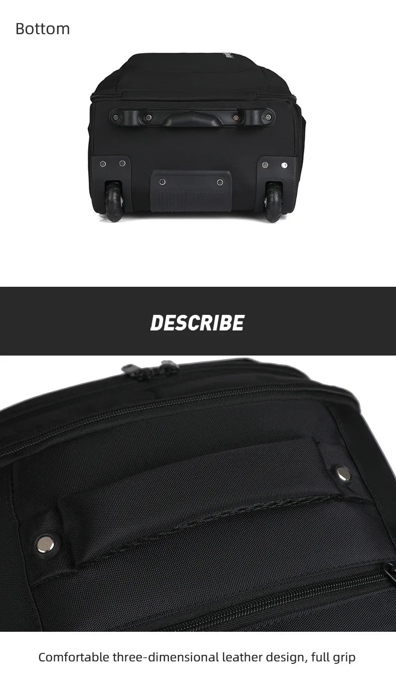 Men Trolley Backpack Rolling Luggage Travel Backpacks Trolley Bag with wheels Business Wheeled Backpack Cabin Carry on Luggage