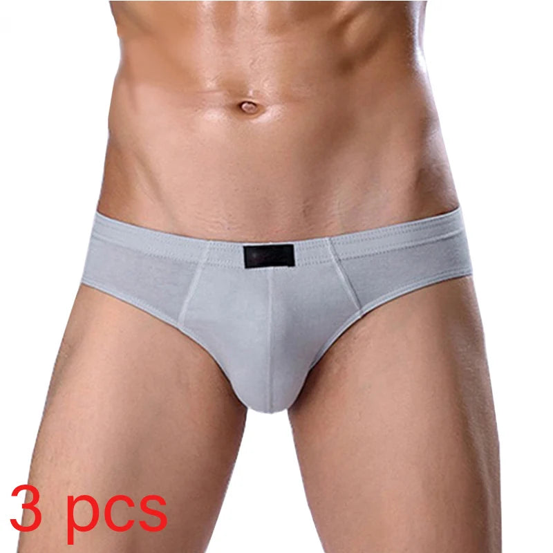 3 Pcs/Lot Men's 100% Cotton Briefs Comfortable Breathable Underwear Lingerie Panties Plue Size Xl -5xl Underpants