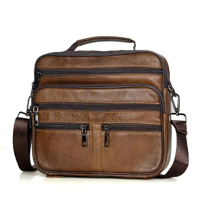 New Arrival Men Shoulder Bag Men's Genuine Leather Messenger Bag Boy Coffee Middle Size Handbags Tote Natural Skin Men Briefcase