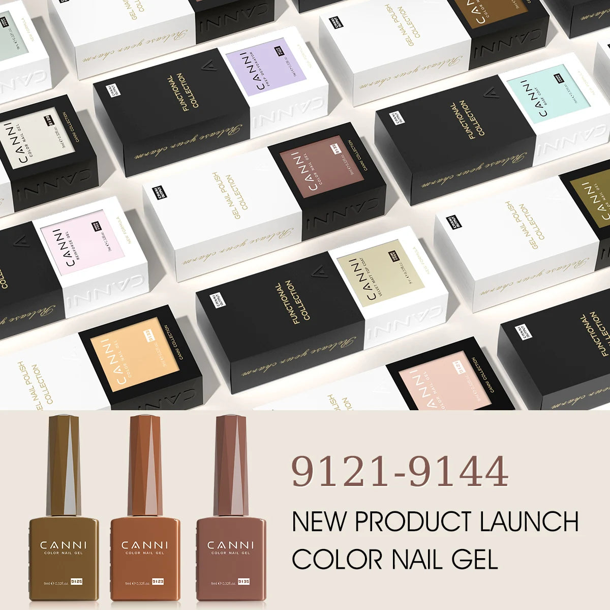 CANNI Hema TPO Free Nail Gel Polish Fall Nails Maillard Color Collection Semi Permanent Diamond Longwear Top Coat 9ml
